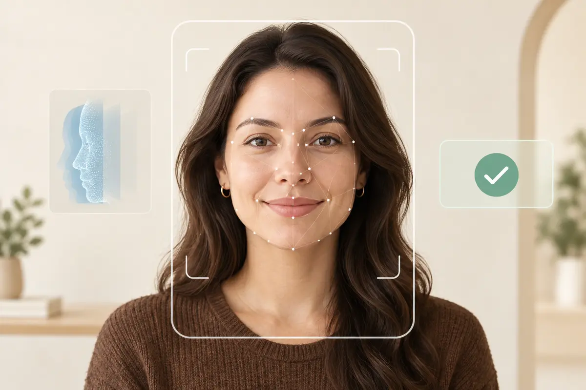 Biometric verification process showing liveness detection