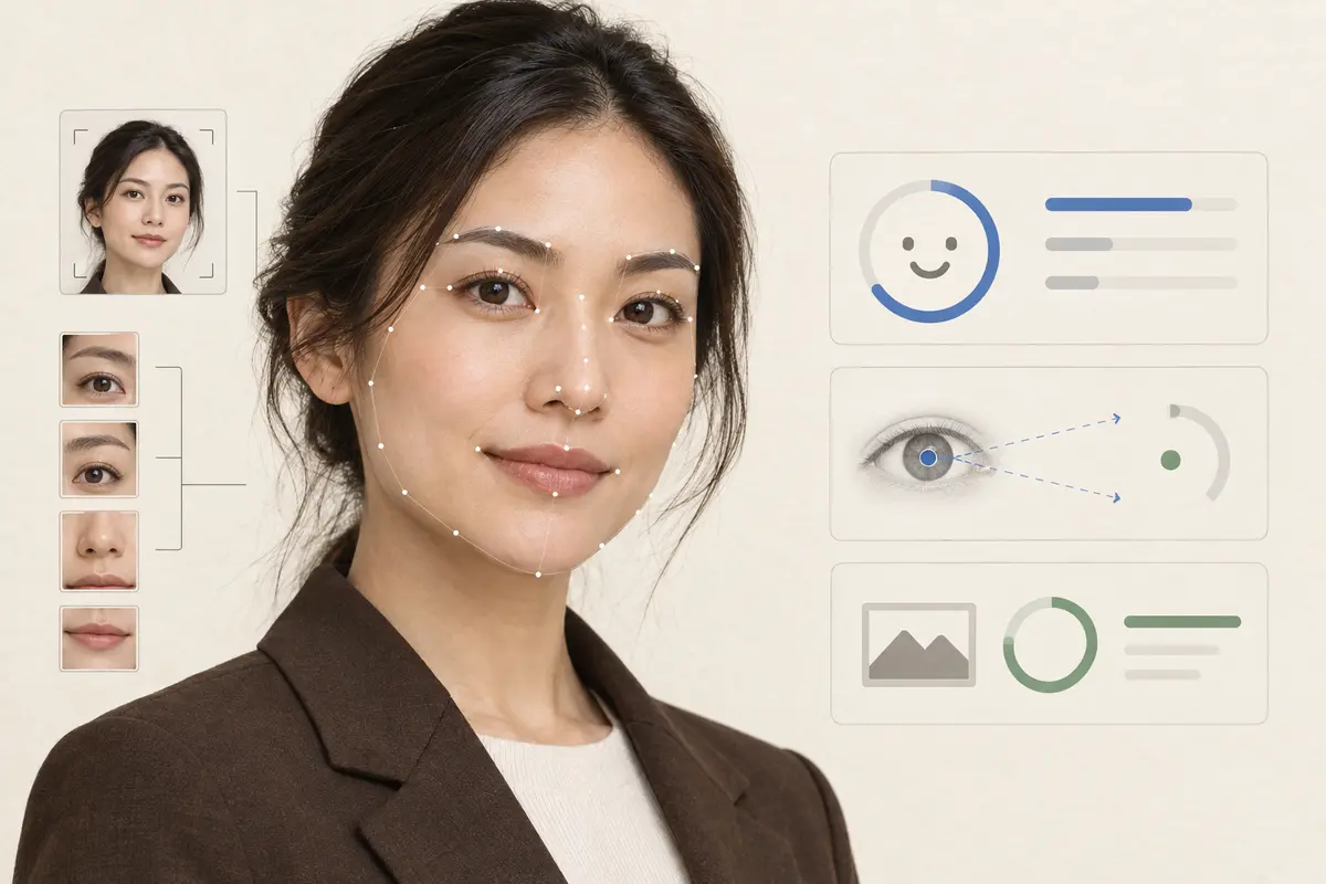 Face analysis showing detected emotions and attributes